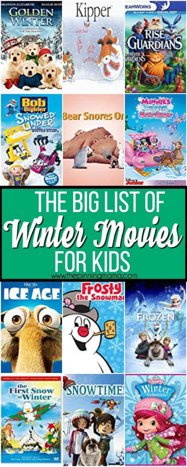 The big list of Winter Movies for Kids.